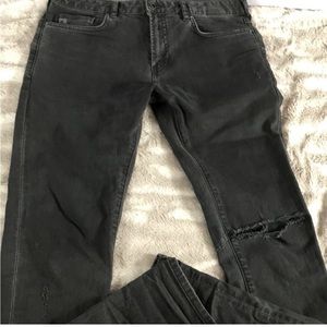 Scotch and soda pike black distressed skinny jeans size 30 x 32